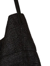 Balmain Track Raffia Tote Bag Black