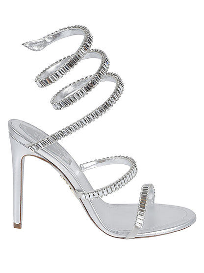René Caovilla Cleo Spark Embellished Sandals Silver silver