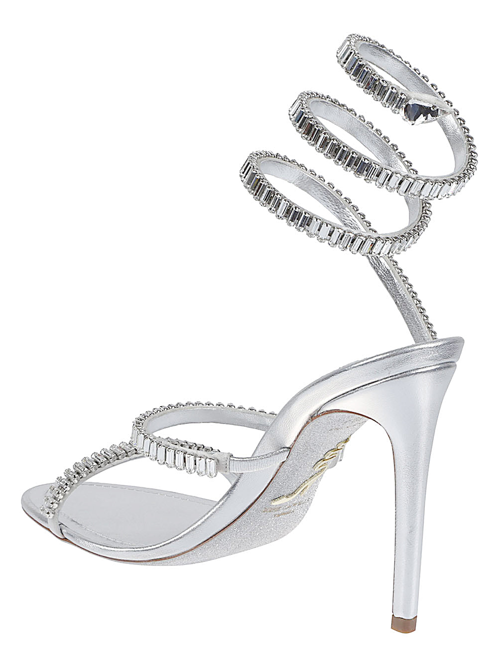 René Caovilla Cleo Spark Embellished Sandals Silver silver