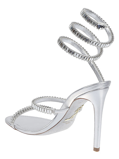 René Caovilla Cleo Spark Embellished Sandals Silver silver