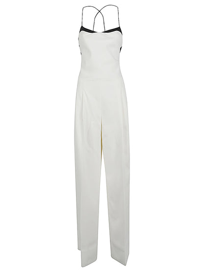 Tom Ford Bias Georgette Silk Jumpsuit White