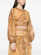 Zimmermann Paisley Balloon Sleeve Crop Beige