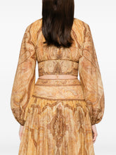 Zimmermann Paisley Balloon Sleeve Crop Beige