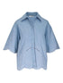 Zimmermann Embroidered Denim Shirt Clear Blue