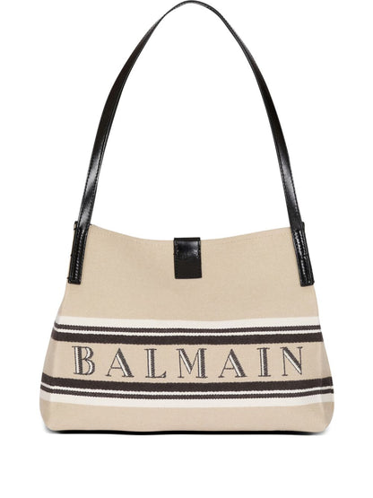 Balmain Release Small Canvas Tote Beige