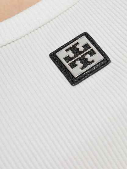 Tory Burch Scoop Neck Cotton Tank White