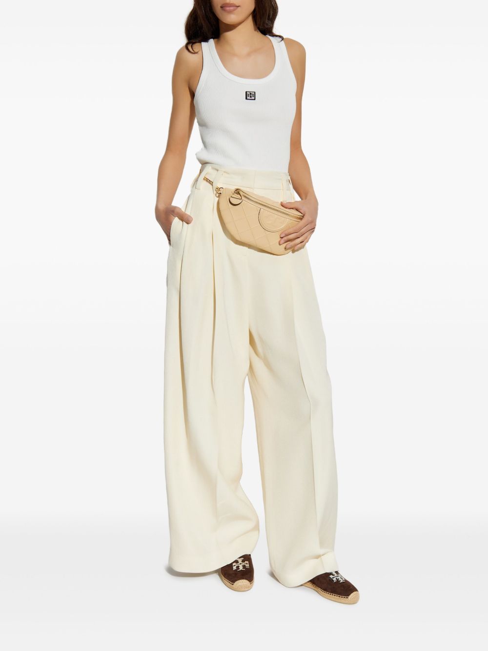 Tory Burch Scoop Neck Cotton Tank White