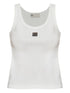 Tory Burch Scoop Neck Cotton Tank White
