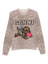 Ganni Crewneck Wool Sweater Brown