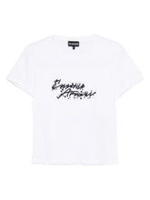 emporio armani logo cotton crewneck t-shirt white