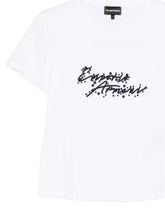 emporio armani logo cotton crewneck t-shirt white