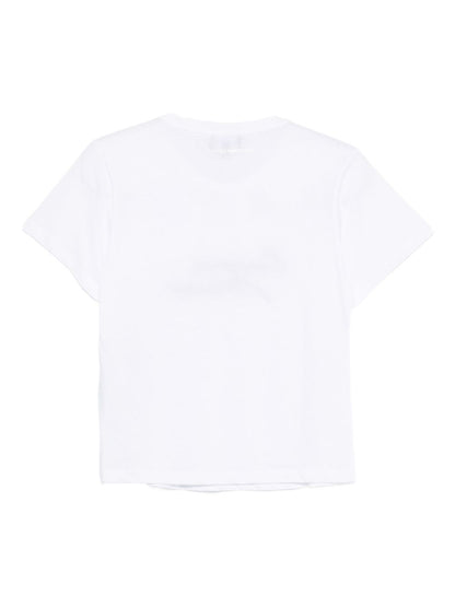 emporio armani logo cotton crewneck t-shirt white