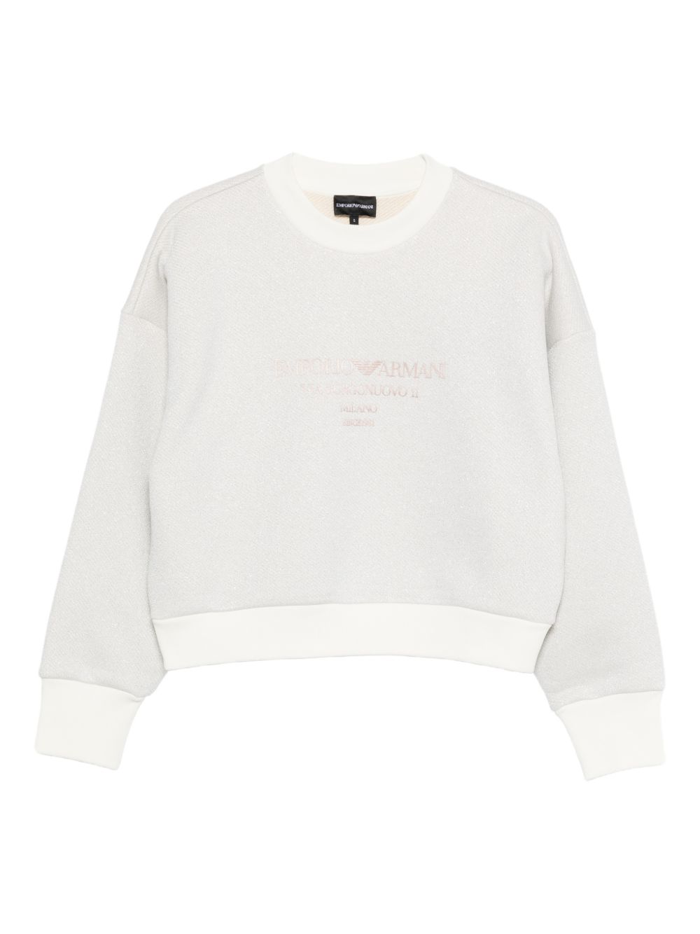 Emporio Armani Lurex Knit Sweatshirt White