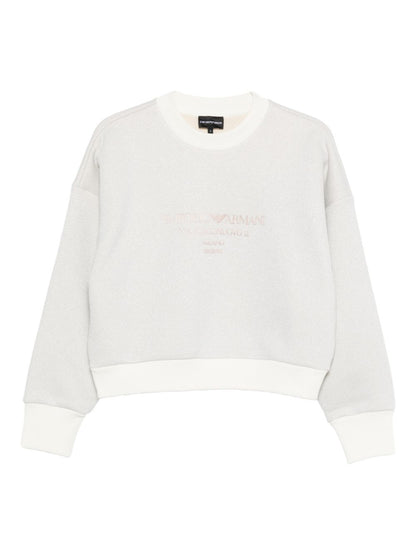 Emporio Armani Lurex Knit Sweatshirt White