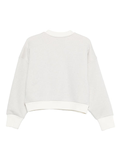 Emporio Armani Lurex Knit Sweatshirt White