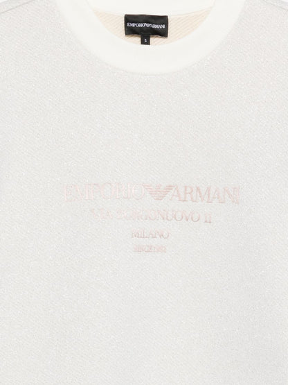 Emporio Armani Lurex Knit Sweatshirt White