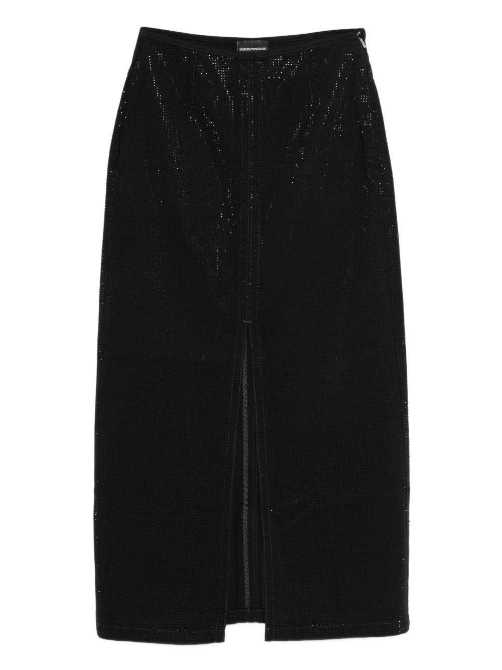 Emporio Armani Studded Lyocell Long Skirt Black black