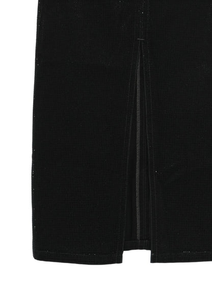 Emporio Armani Studded Lyocell Long Skirt Black black