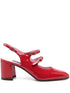 Carel Paris Patent Block Heel Slingbacks Red
