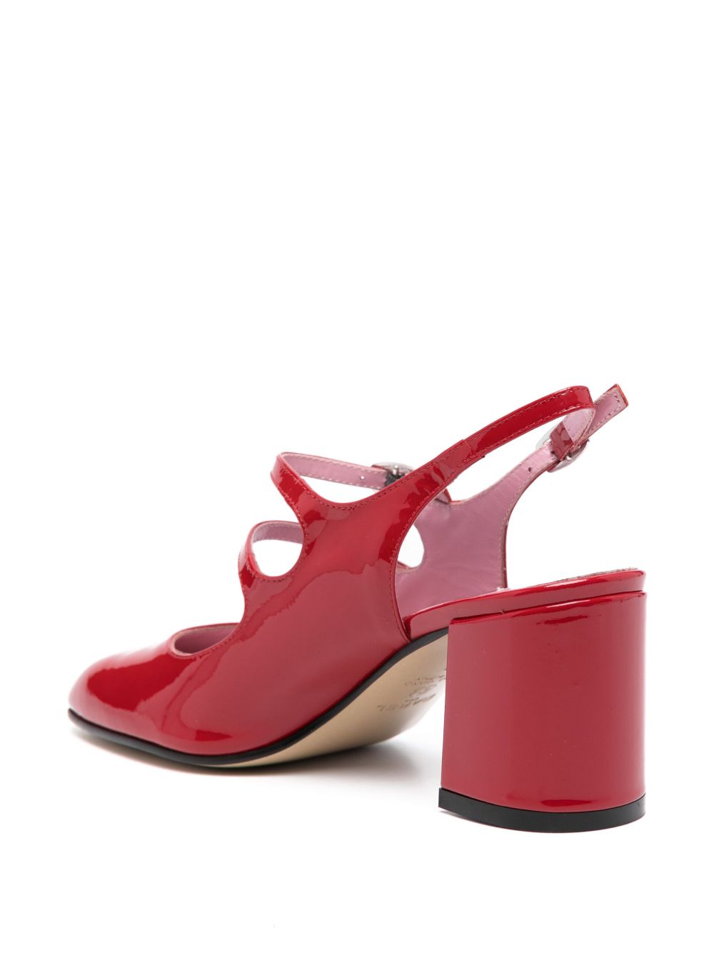 Carel Paris Patent Block Heel Slingbacks Red