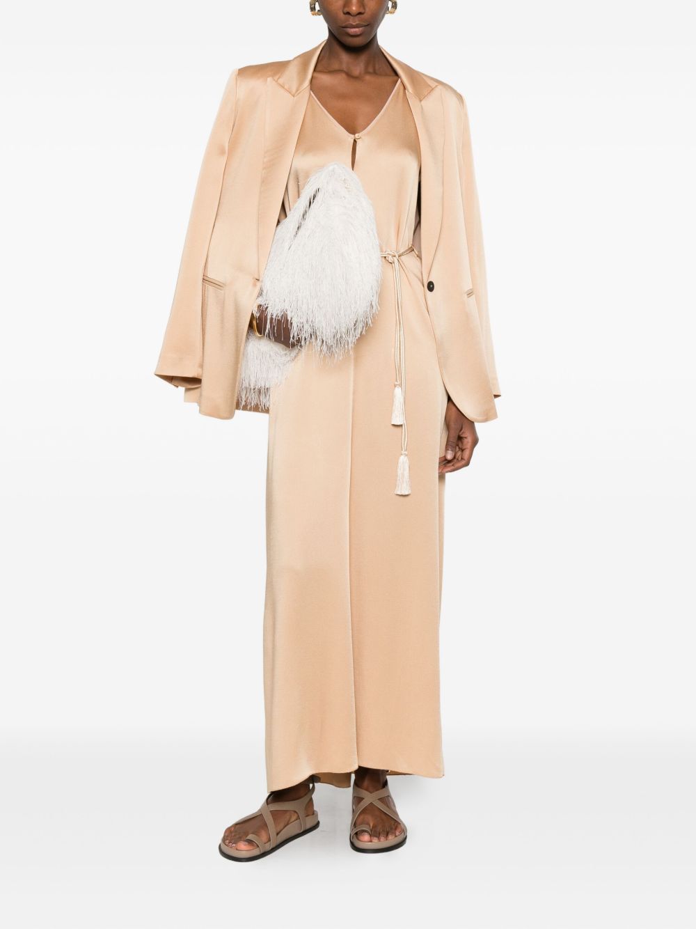 Forte Forte Single-Breasted Blazer Jacket Beige