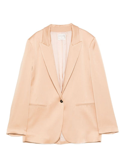 Forte Forte Single-Breasted Blazer Jacket Beige