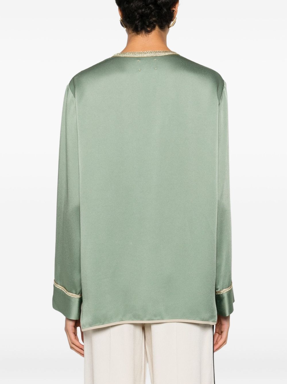 Forte Forte Patch-Pocket Tie Jacket Green