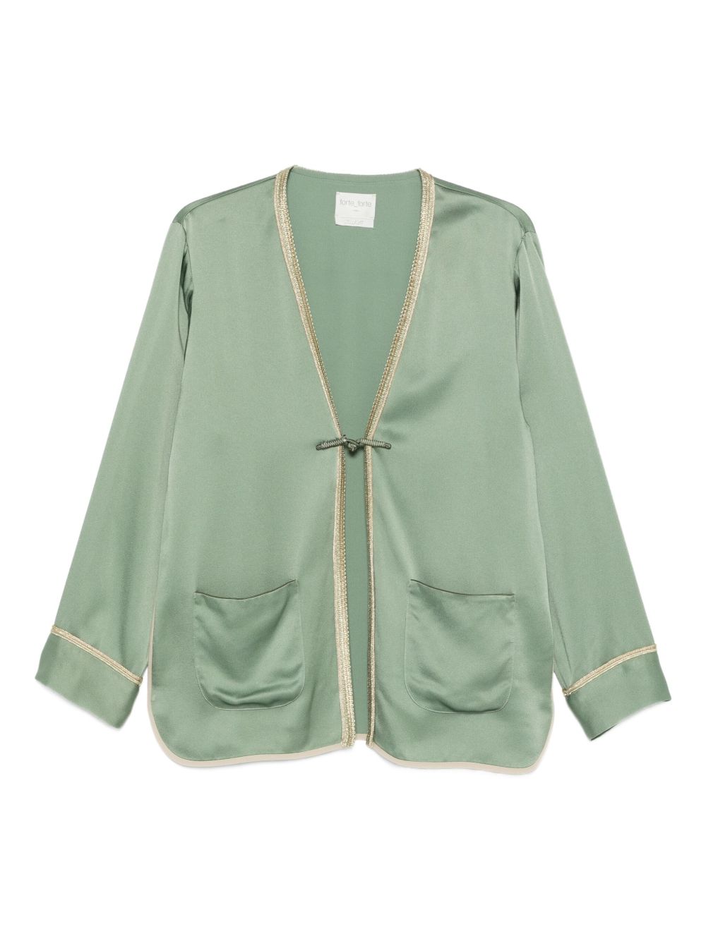 Forte Forte Patch-Pocket Tie Jacket Green