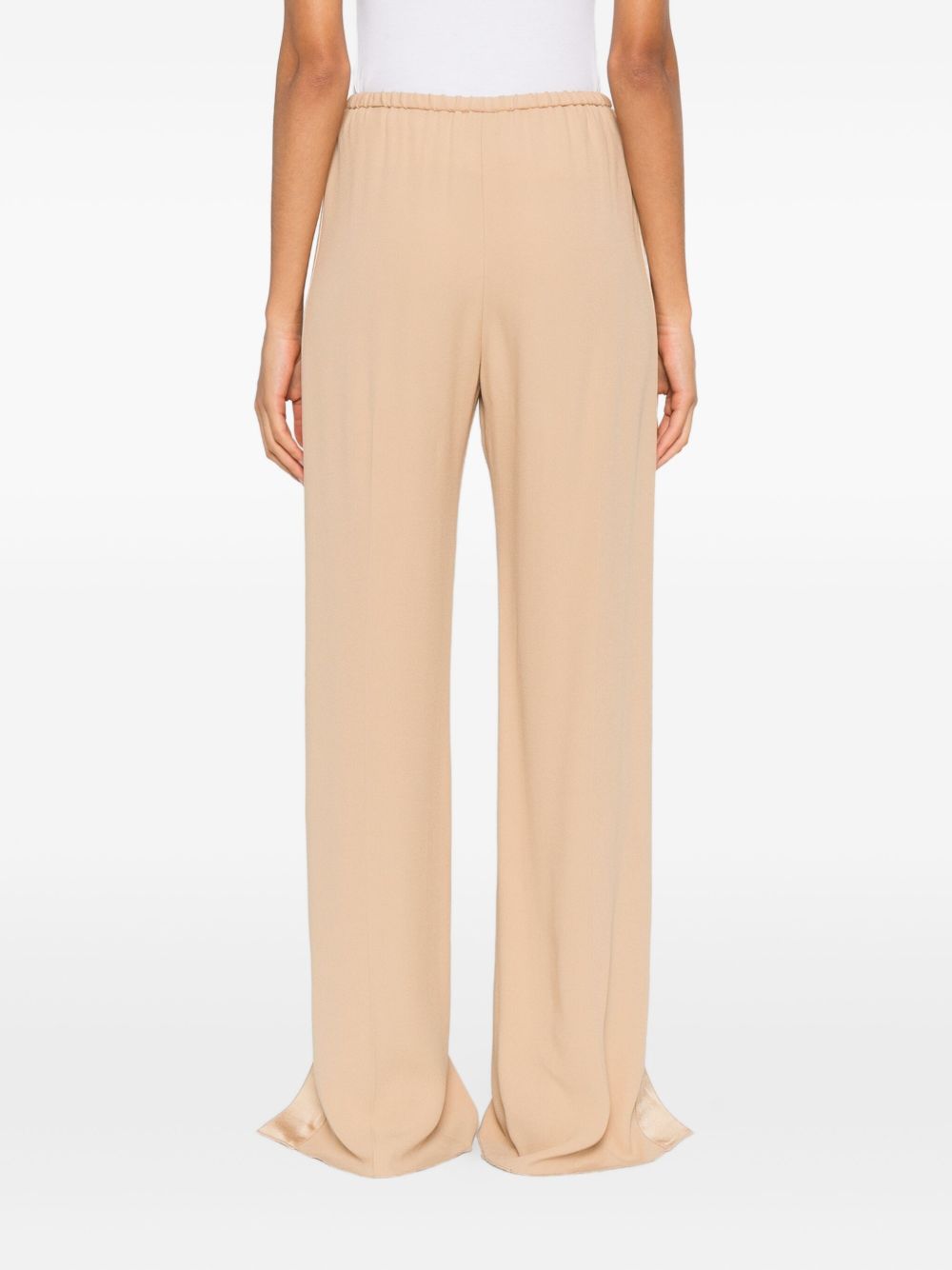 Forte Forte Elastic Waist Wide-Leg Trousers Beige