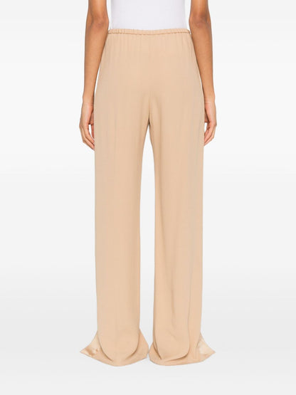 Forte Forte Elastic Waist Wide-Leg Trousers Beige