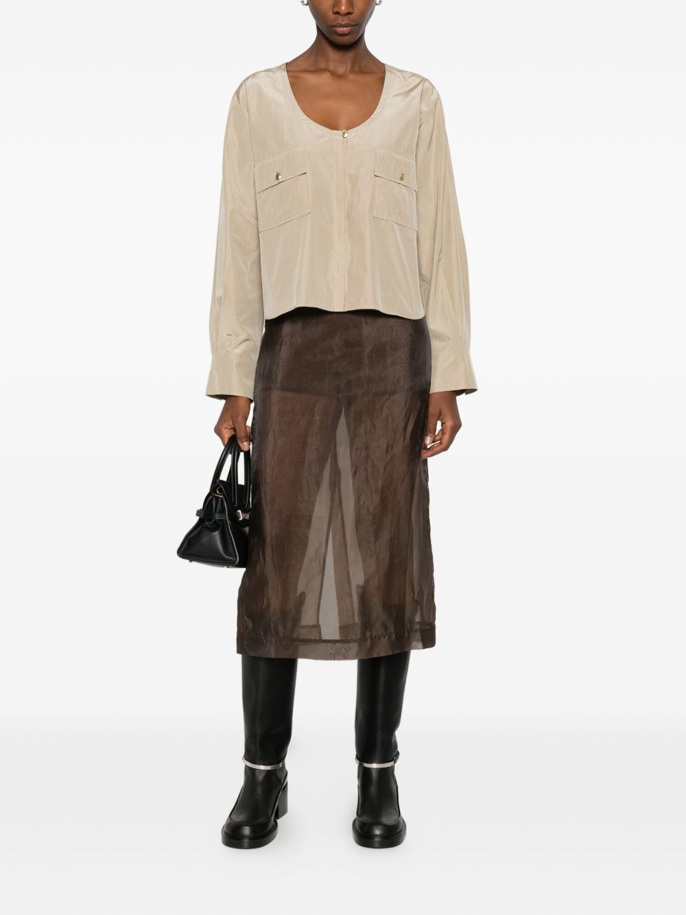 Forte Forte Buttoned Flap Pocket Shirt Beige