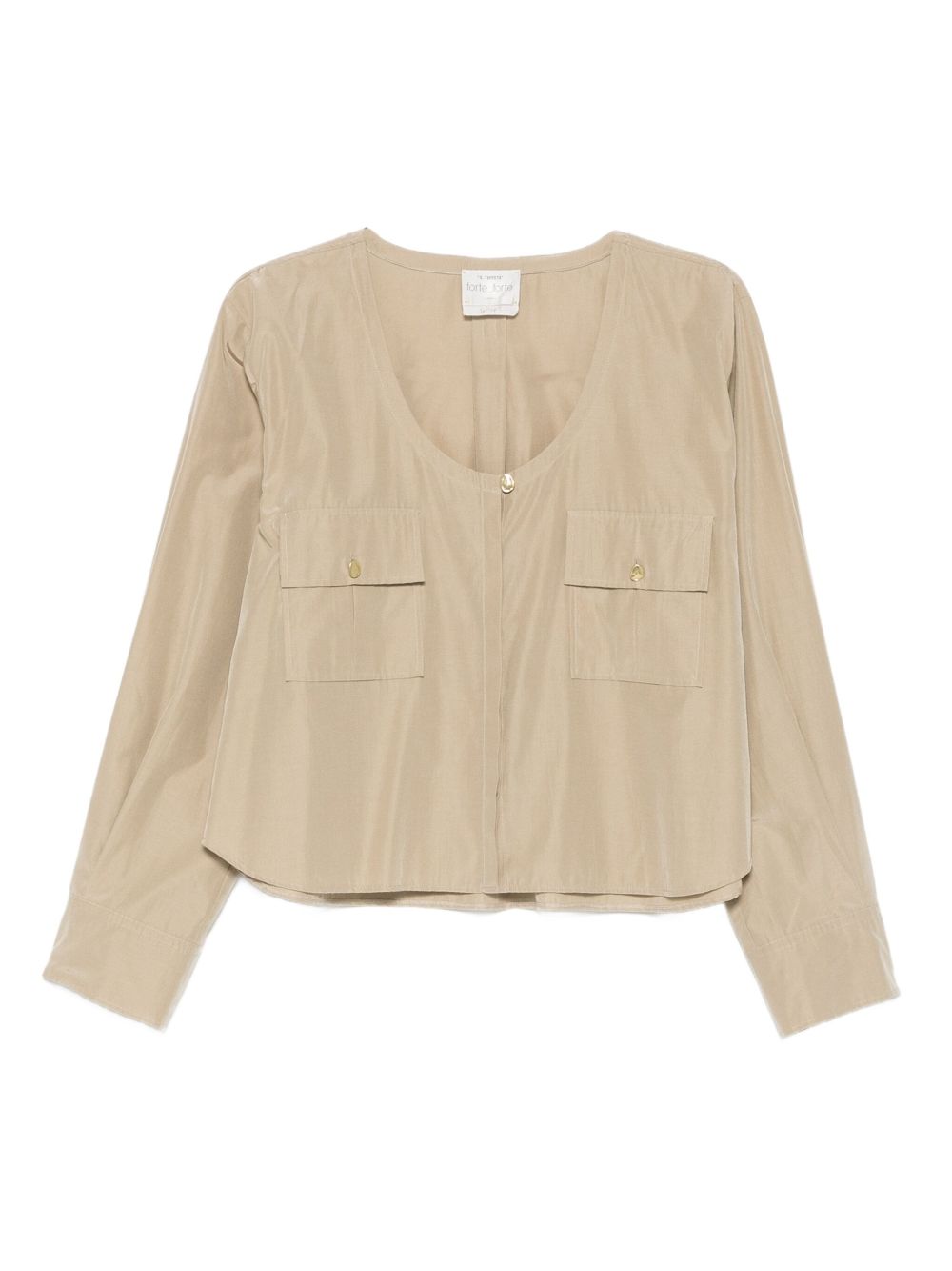 Forte Forte Buttoned Flap Pocket Shirt Beige
