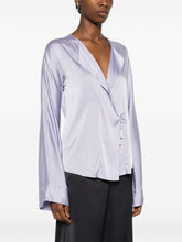 Forte Forte Silk Satin Tie Shirt Lilac lilac