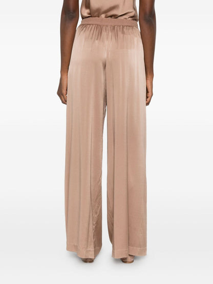 Forte Forte Satin Elasticated Waist Trousers Brown brown