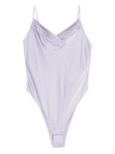 Forte Forte Silk Satin Bodysuit Lilac lilac