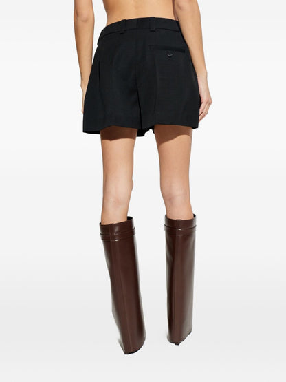 Givenchy Pleated Wool Shorts Black