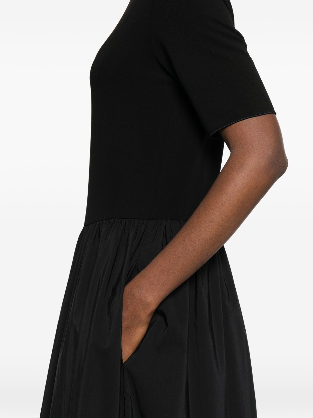 Emporio Armani Midi Viscose Dress Black