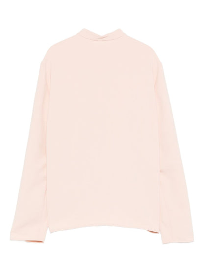 Emporio Armani Crepe Shirt with Minimalist Cut Powder powder