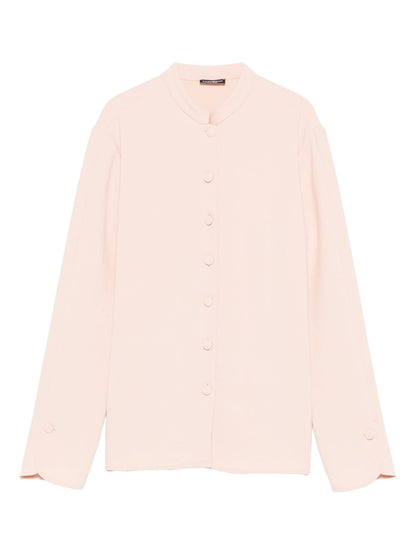 Emporio Armani Crepe Shirt with Minimalist Cut Powder powder
