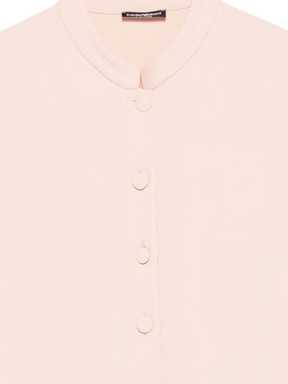 Emporio Armani Crepe Shirt with Minimalist Cut Powder powder