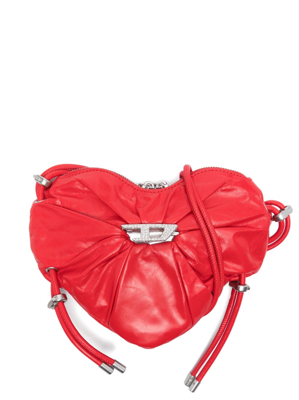 Diesel Scrunch-D Heart Shoulder Bag Red