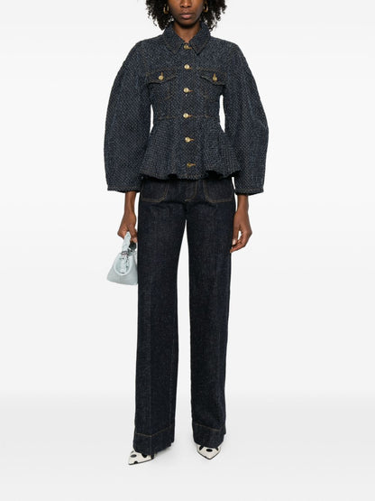 Ganni Denim Jacket Organic Cotton Blue