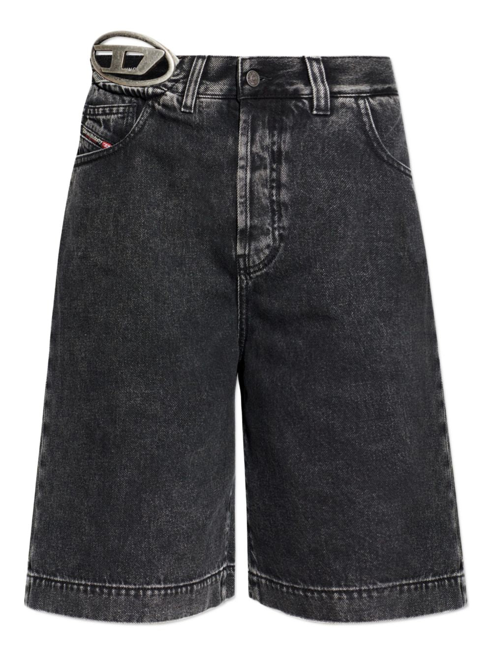Diesel Faded Denim Bermuda Shorts Black black