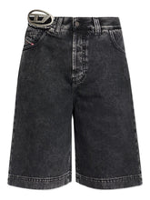 Diesel Faded Denim Bermuda Shorts Black black