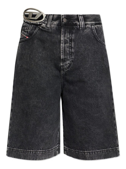 Diesel Faded Denim Bermuda Shorts Black black