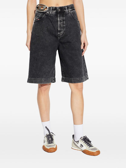 Diesel Faded Denim Bermuda Shorts Black black