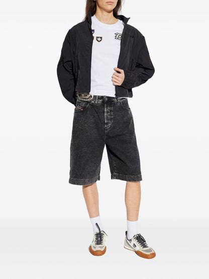 Diesel Faded Denim Bermuda Shorts Black black