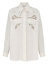 Zimmermann Floral Embroidered Cotton Shirt Ivory