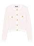 Balmain Tweed Knit Cardigan Pink
