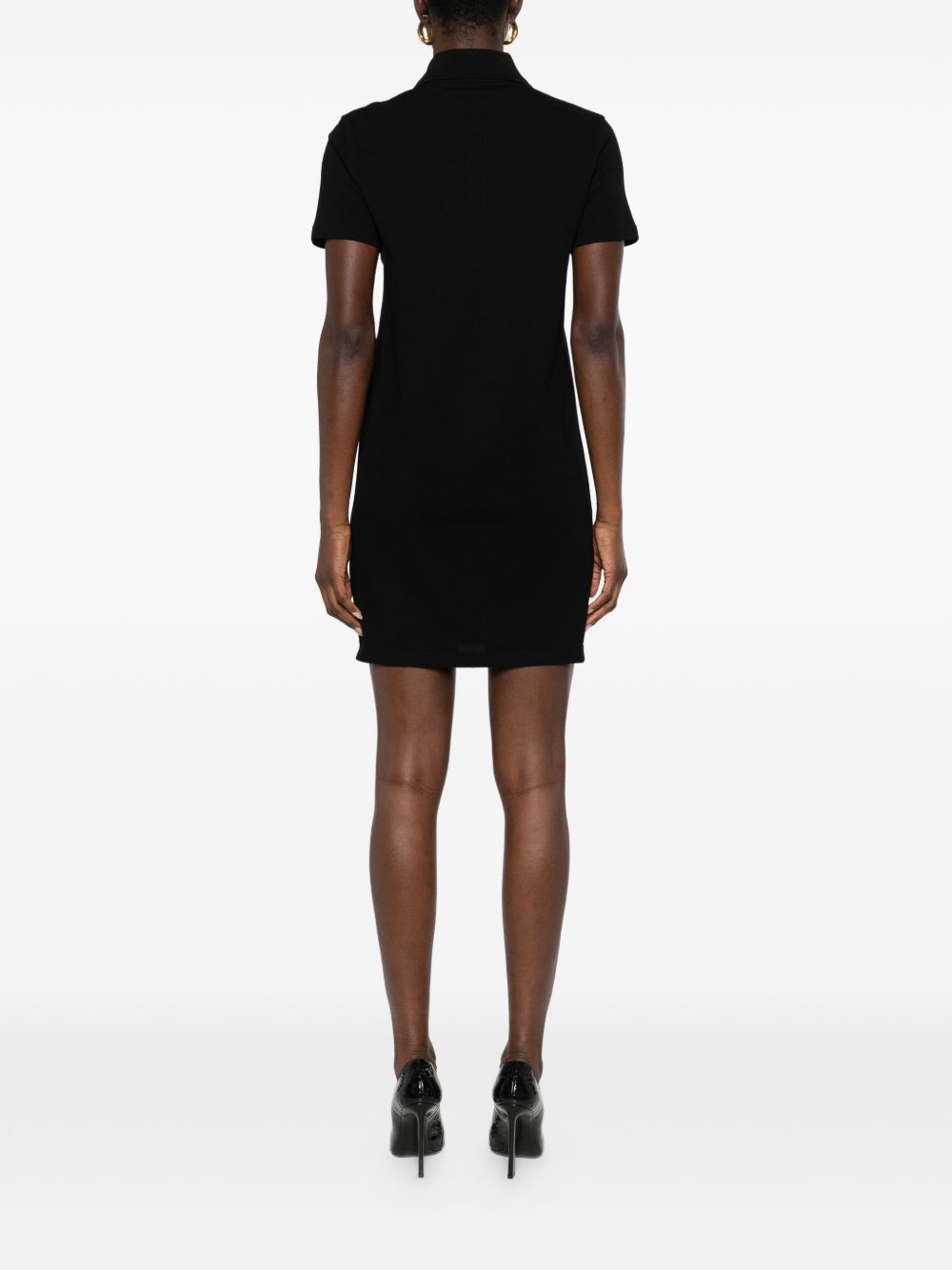 Saint Laurent Cotton Polo Mini Dress Black